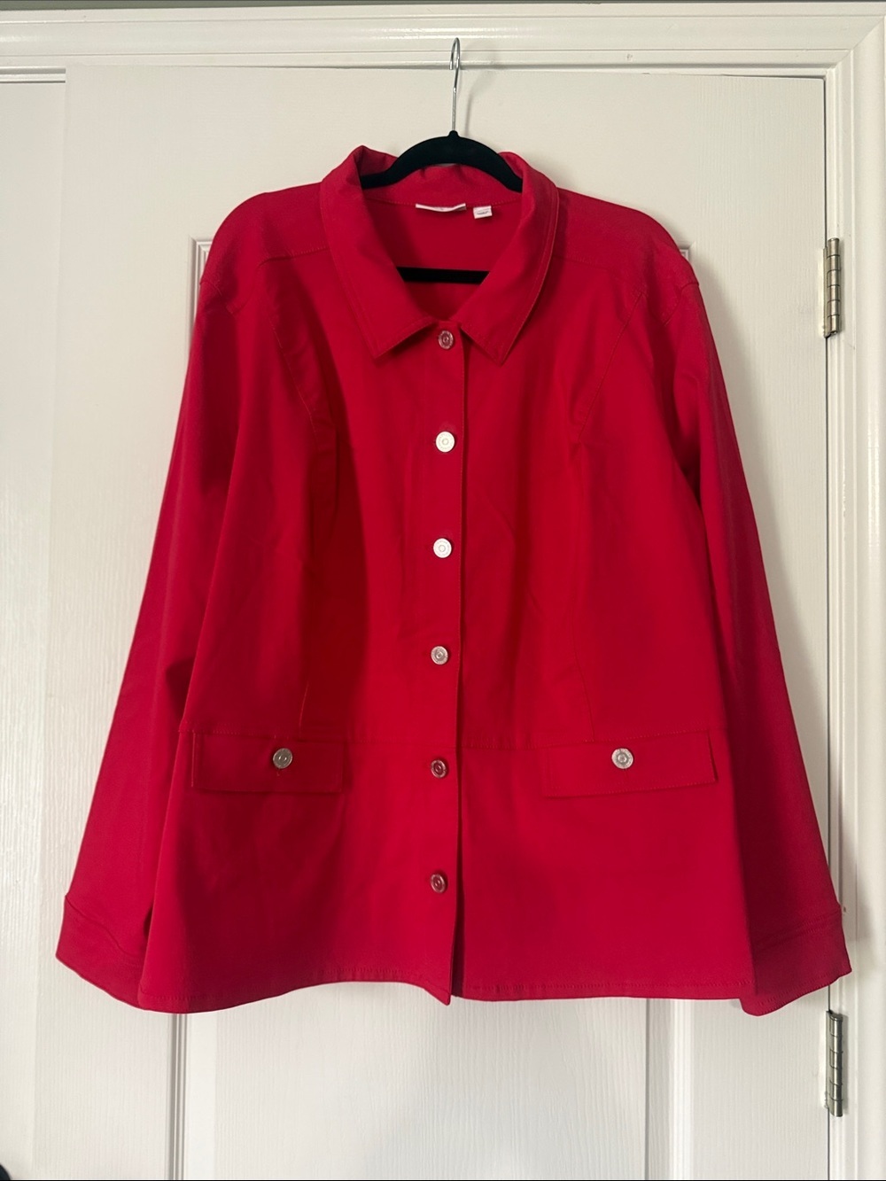 Belle by Kim Gravel Vibrant Red Button Jacket